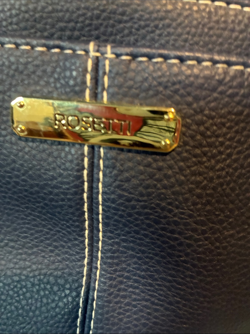 Rosetti Navy and Brown Leather-Trim Backpack - Picture 3 of 4